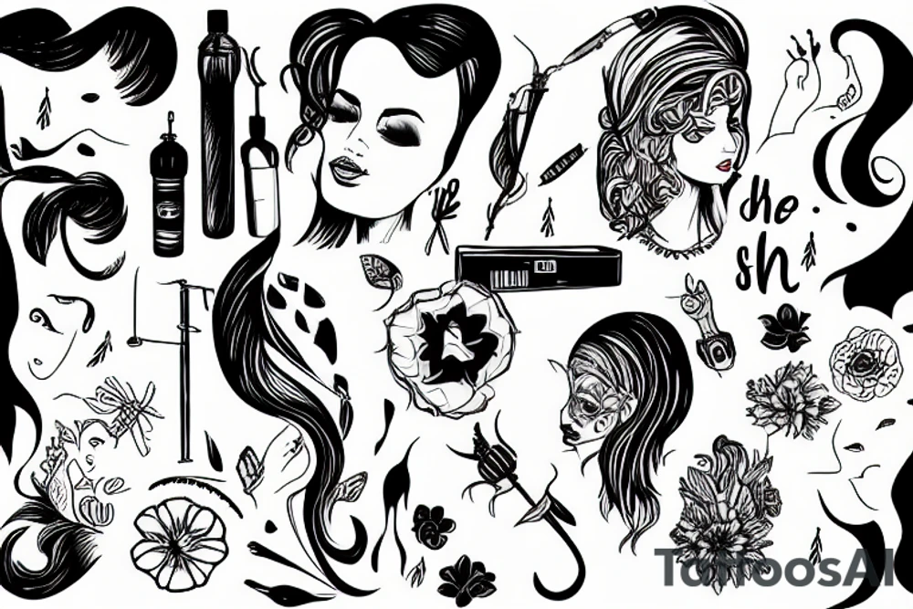 the room is on fire as she's fixing her hair tattoo idea