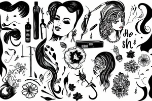 the room is on fire as she's fixing her hair tattoo idea