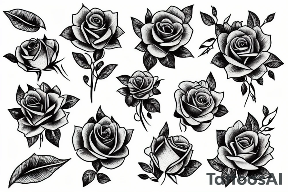 a bouqet of roses tattoo idea