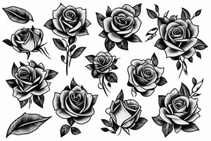 a bouqet of roses tattoo idea