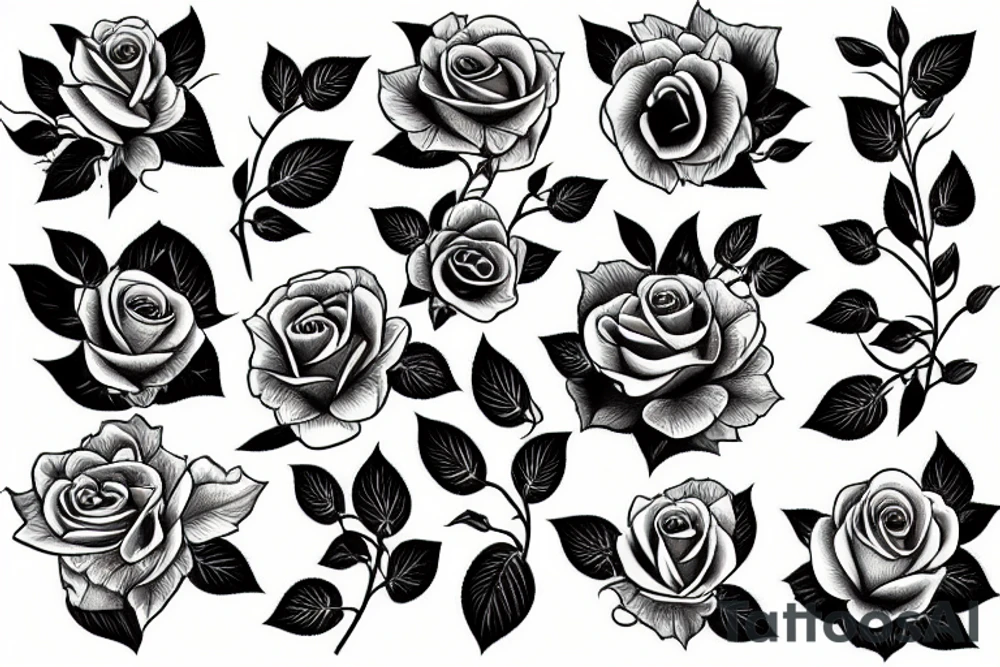 a bouqet of roses tattoo idea