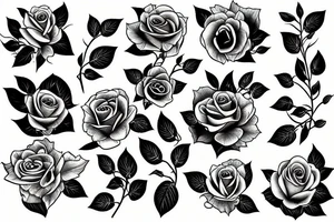 a bouqet of roses tattoo idea