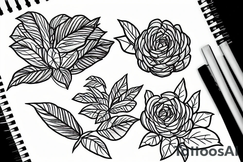 a potted plant on top of a small hill overflowing with water tattoo idea