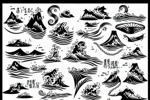 waterfall meets ocean tattoo idea