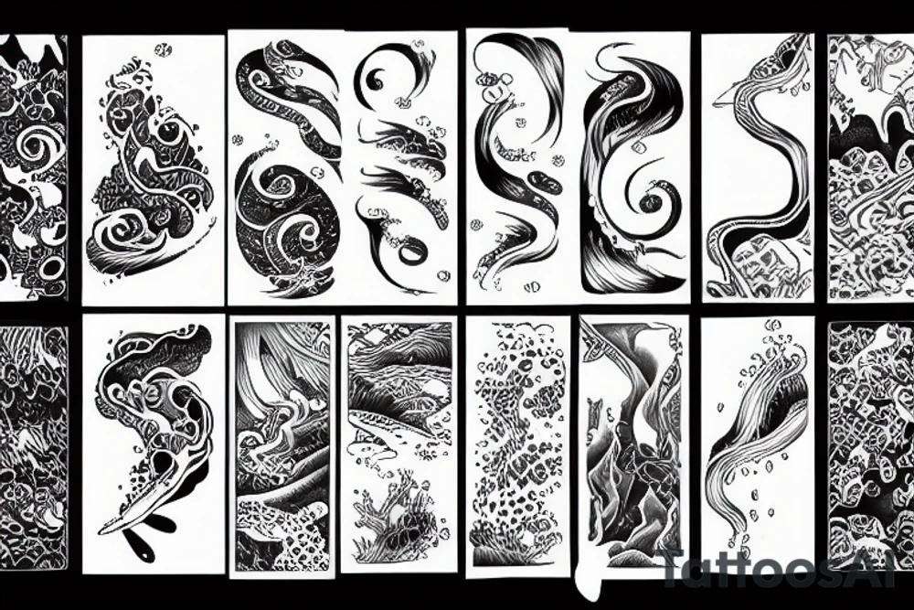 waterfall meets ocean tattoo idea