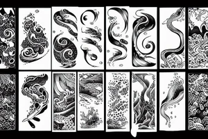 waterfall meets ocean tattoo idea