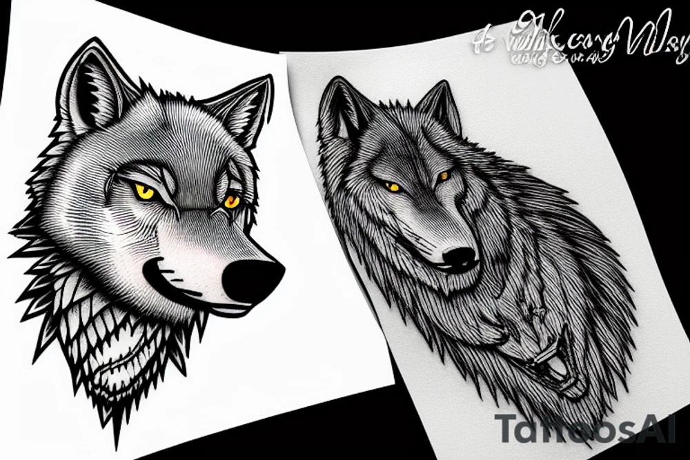 a wolf howling at the moon tattoo idea