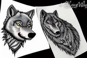 a wolf howling at the moon tattoo idea