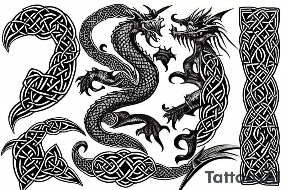 celtic dragon tattoo idea
