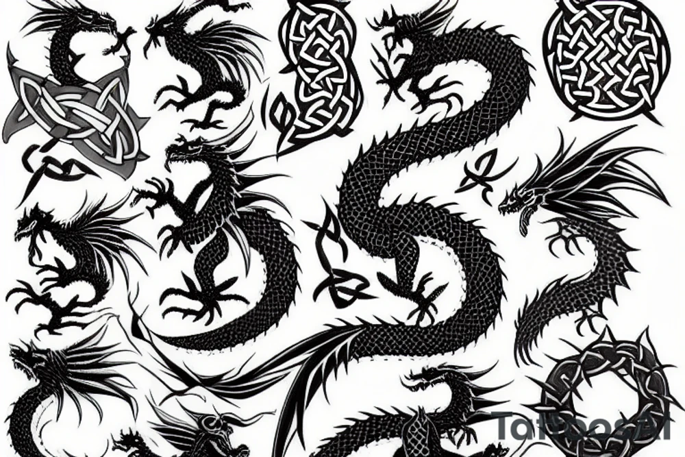 celtic dragon tattoo idea