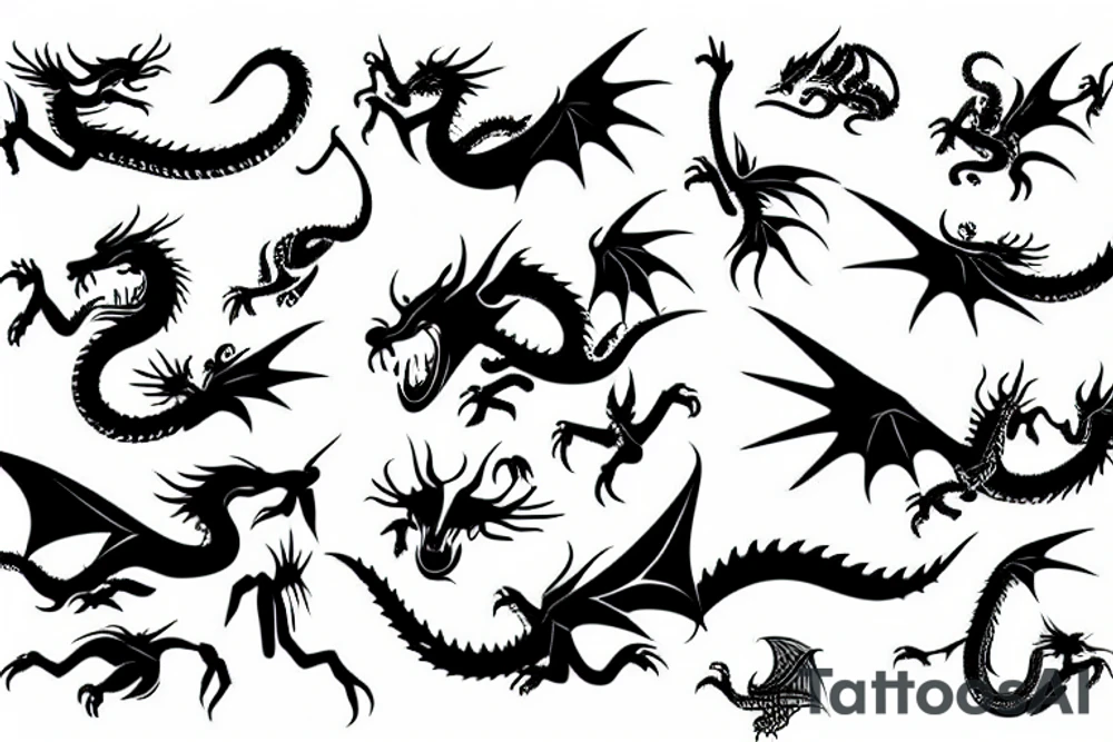 flying dragon tattoo idea