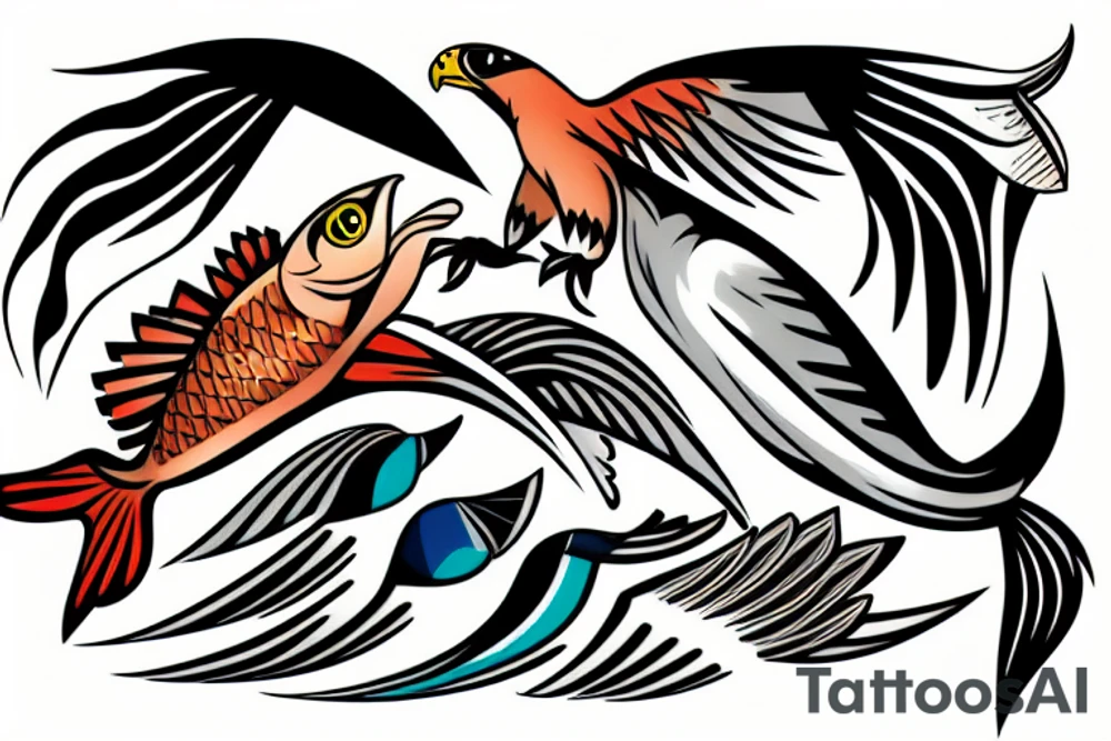 falcon grabs fish tattoo idea