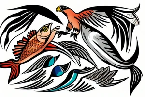 falcon grabs fish tattoo idea