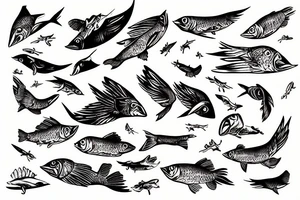 falcon grabs fish tattoo idea