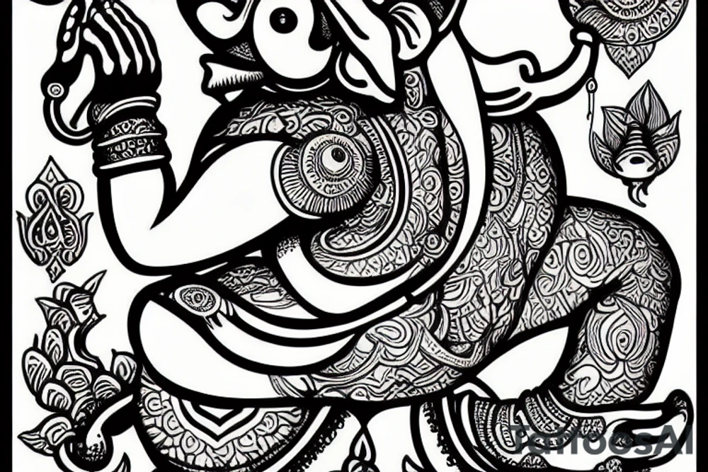 Ganesha blessing all tattoo idea