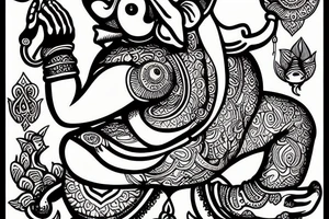 Ganesha blessing all tattoo idea