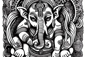 Ganesha blessing all tattoo idea