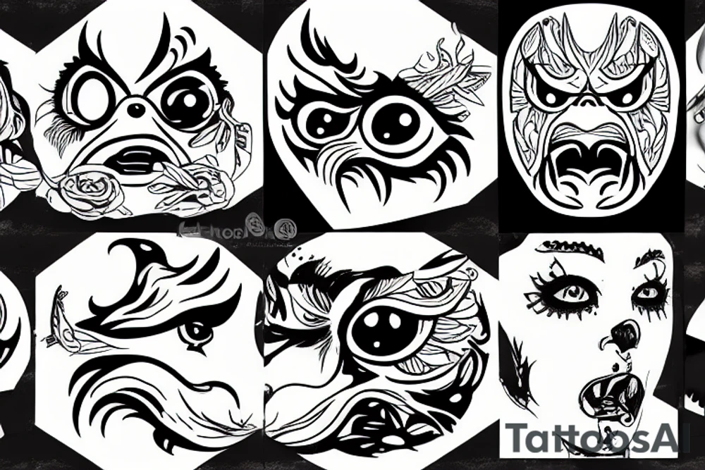 angry chicken face tattoo idea