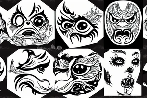 angry chicken face tattoo idea