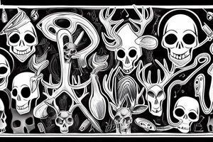 Jazz, skulls, deer tattoo idea