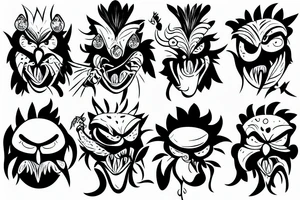 angry chicken face tattoo idea