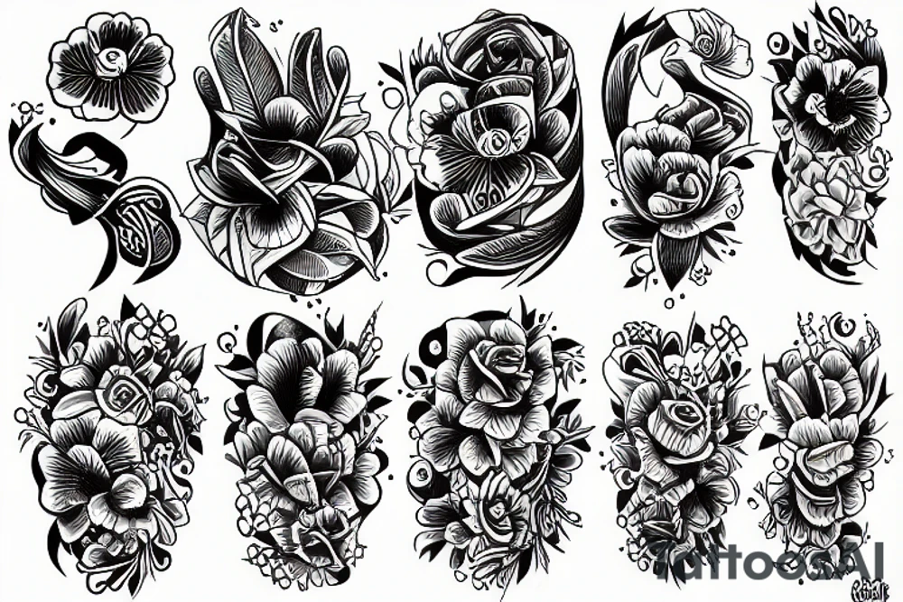 Fluer de les unfinished tattoo idea