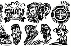 Man working on the streets tattoo idea