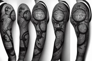 world map with new york coordinates tattoo idea