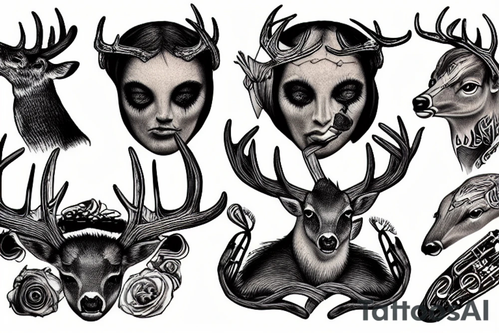 Music, depression, deer tattoo idea