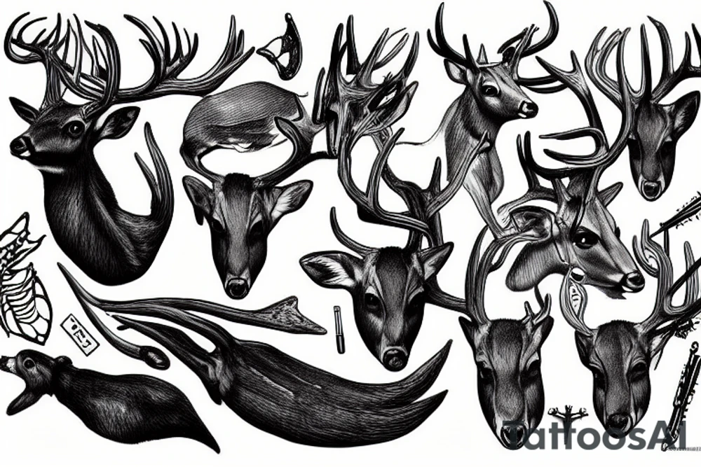 Music, depression, deer tattoo idea