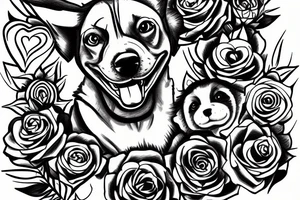 dog looking in love with its boss tattoo idea