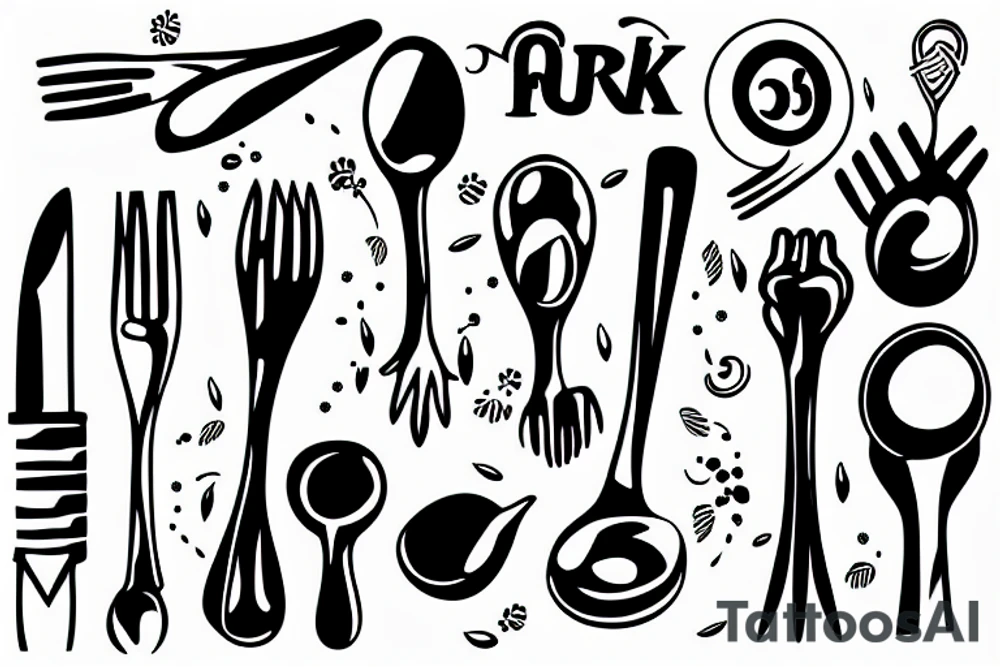 a spoon on a fork tattoo idea