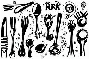 a spoon on a fork tattoo idea