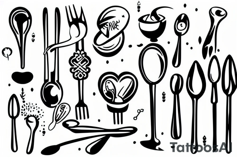 a spoon on a fork tattoo idea