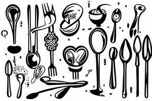 a spoon on a fork tattoo idea