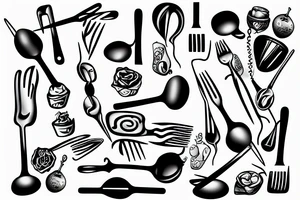 a spoon on a fork tattoo idea