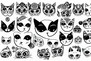 Cat face with third eye tattoo idea