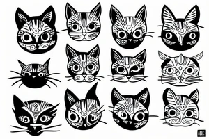 Cat face with third eye tattoo idea