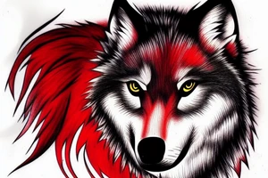 Wolf with red fur. tattoo idea