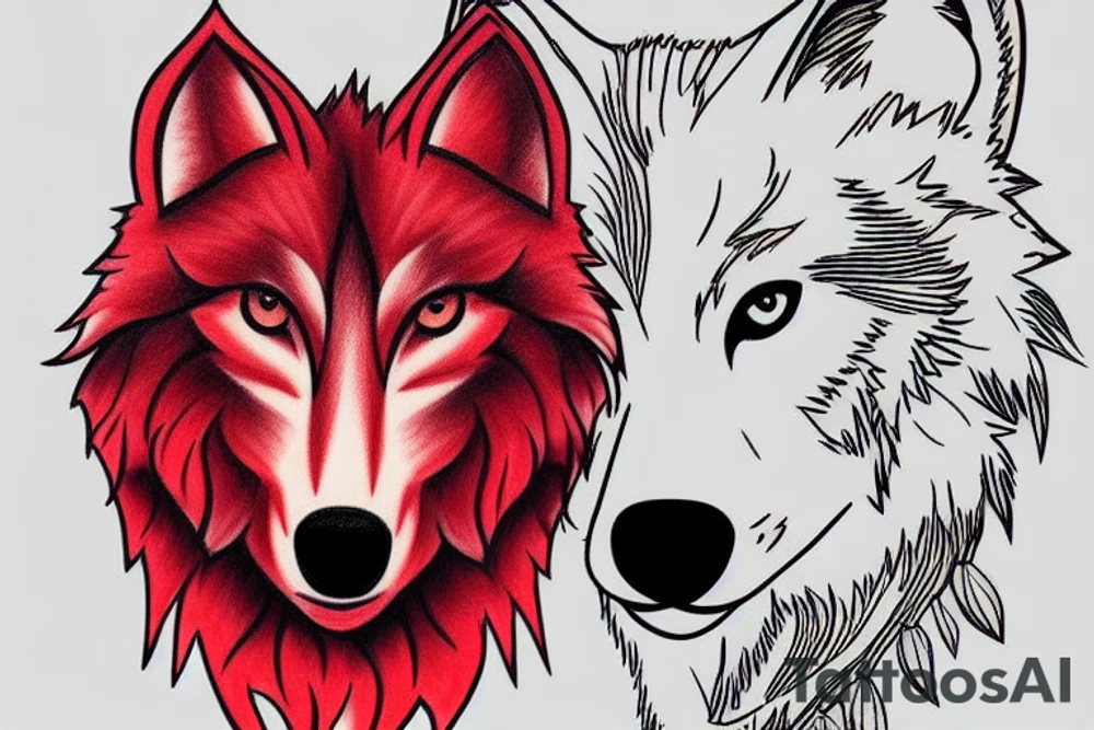 Wolf with red fur. tattoo idea