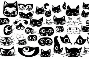 Cat face with an eye of forehead tattoo idea