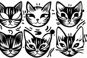 Cat face with an eye on forehead tattoo idea