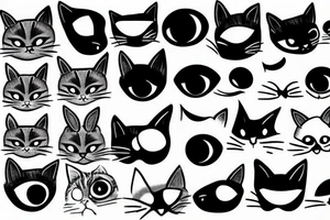 Cat face with an eye on forehead tattoo idea