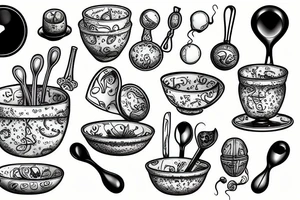 a bowl of cerreal and a spoon tattoo idea