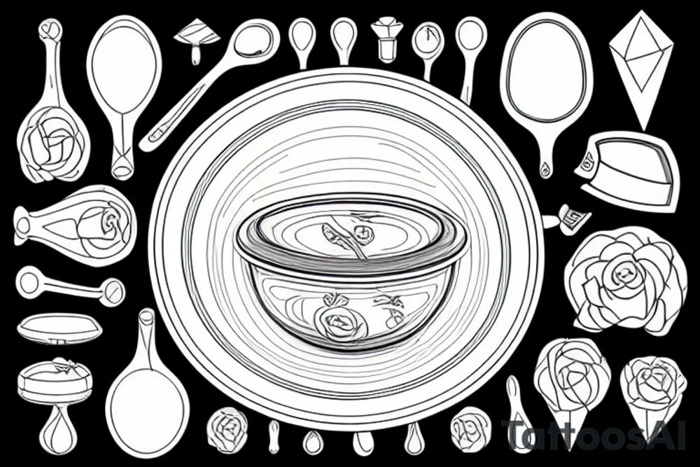 a bowl of cerreal and a spoon tattoo idea