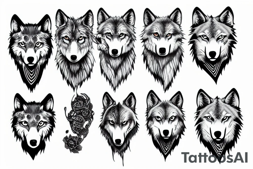 wolf with blue eyes tattoo idea