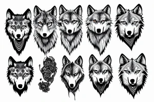 wolf with blue eyes tattoo idea
