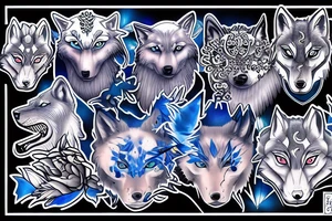 wolf with blue eyes tattoo idea