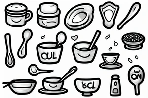 a bowl of cereal and a spoon tattoo idea