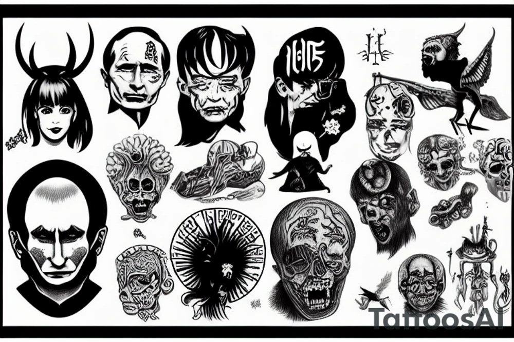 Putin is a demon tattoo idea